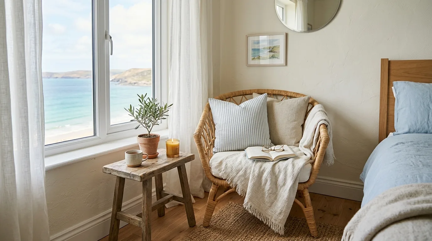 Let curtains soften the room with quiet movement inspiration for a coastal bedroom.